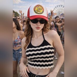 HitWear Dirty Monkey Banana Peanut Butter Whiskey Red Trucker Hat Y2K Festival